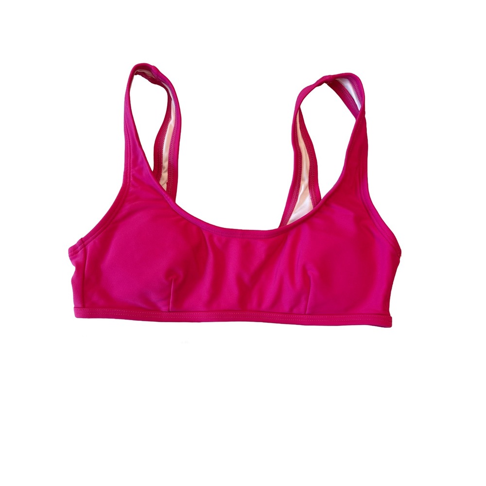 Halara U Neck Bikini Top Fuchsia Scoop‎ Swimwear Womens Sz XXS NWOT Sporty Chic
